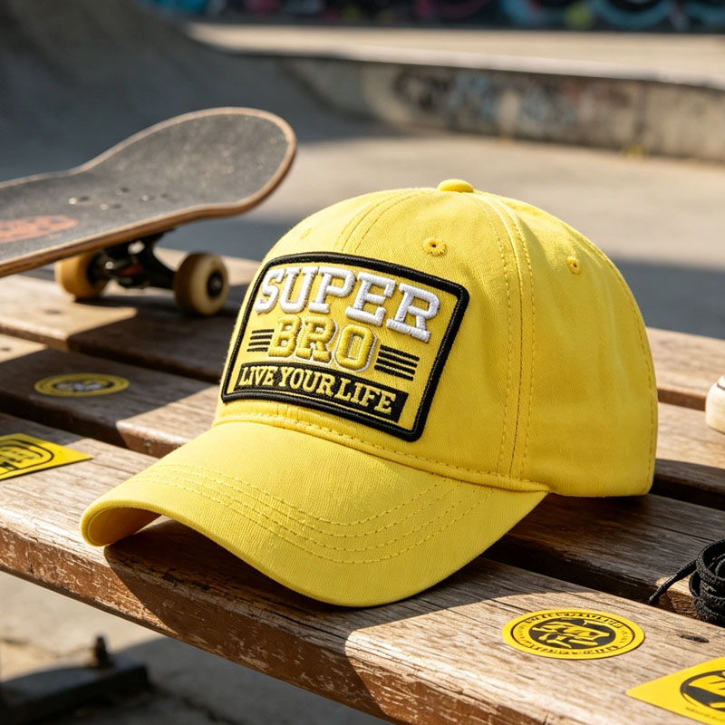 Custom Embroidered Logo Colorful Cotton Baseball Cap Fashion Leisure Unisex Waterproof Hat