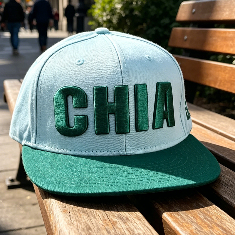 Wholesale Summer Fashion 3D Embroidery Baseball Cap Green Hip Hop Flat Brim Snapback Hat Adult Gorras