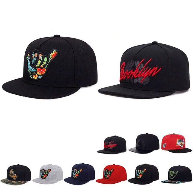 Custom 5 Panel Embroidery Printing Snapback Cap Fashion Sports Cotton Gorras Flat Brim Hat