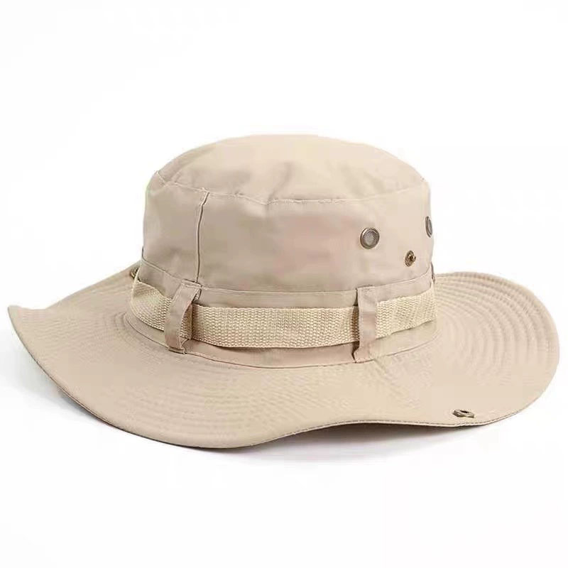 Black Cotton Twill Washed Bucket Hat Custom Contrast Color Outdoor Summer Mountaineering Fishing Hats