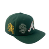 Factory Price Green 5 Panel Unstructured Snapback Cap Custom Embroidery Fashion Fitted Flat Brim Hat
