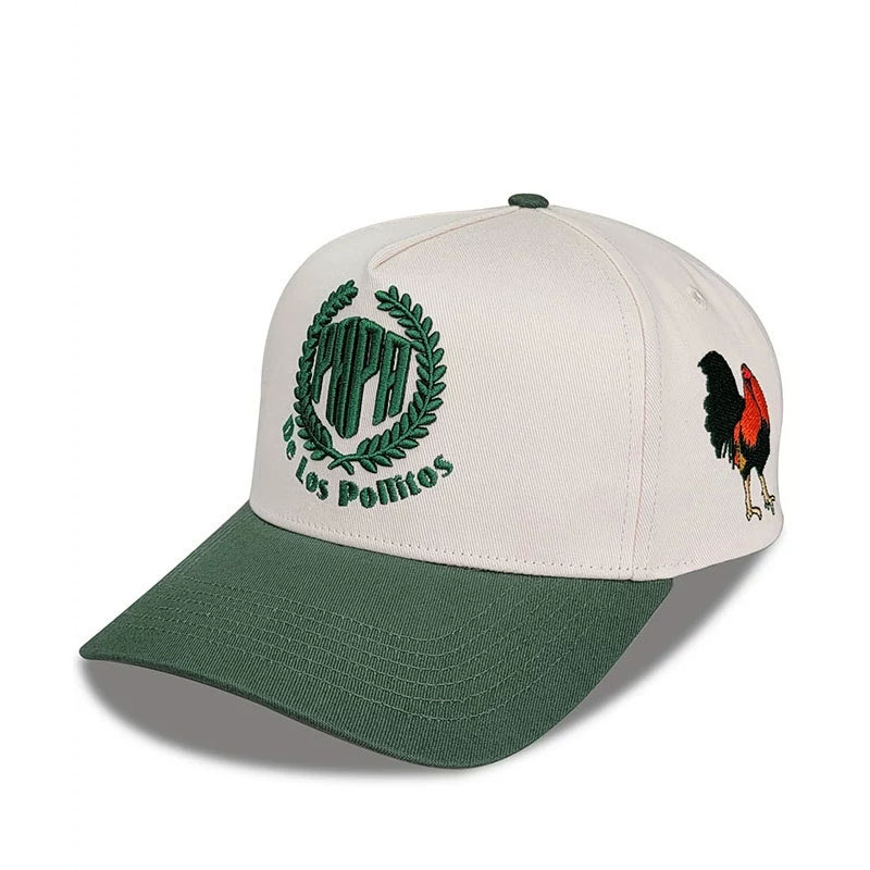 Custom Animal Embroidery Green Baseball Cap Fashion Vintage Outdoor Sport Hat for Unisex