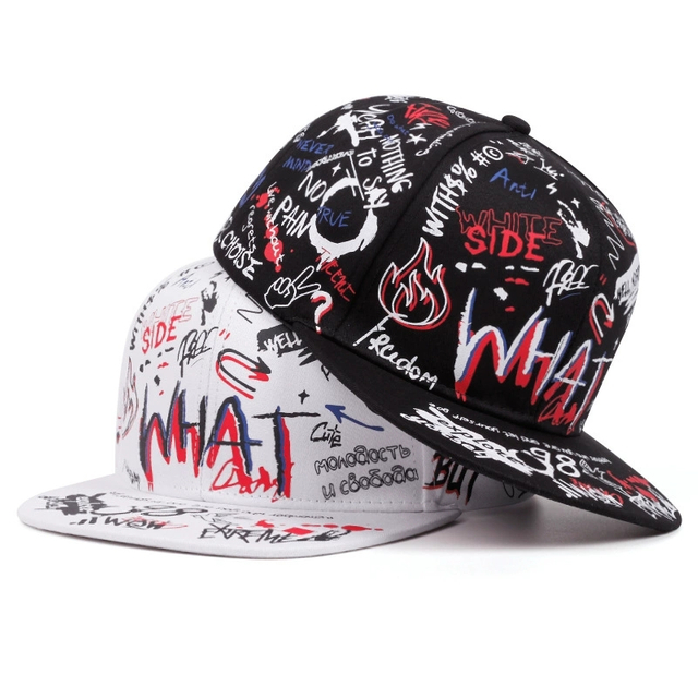 Custom Fashion Printing Unisex Trend Snapback Cap Personalized Cartoon Doodle Flat Brim Hat