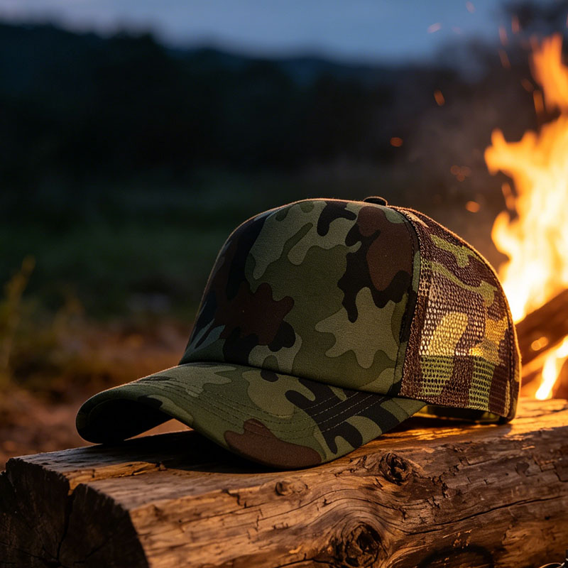 Custom Mesh Foam Camouflage Blank Trucker Cap Breathable Women And Men Fashion 5 Panel Outdoor Baseball Caps