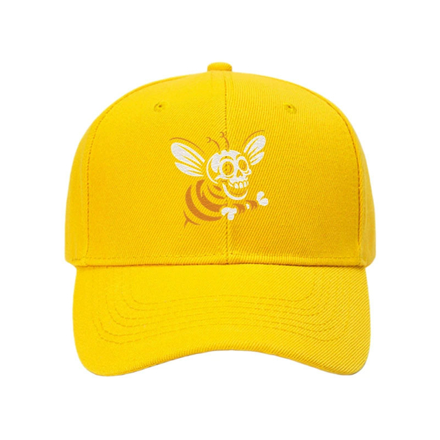 High Quality White Hornet Embroidered Baseball Cap Custom Fashion Cartoon Outdoor Sun Hat
