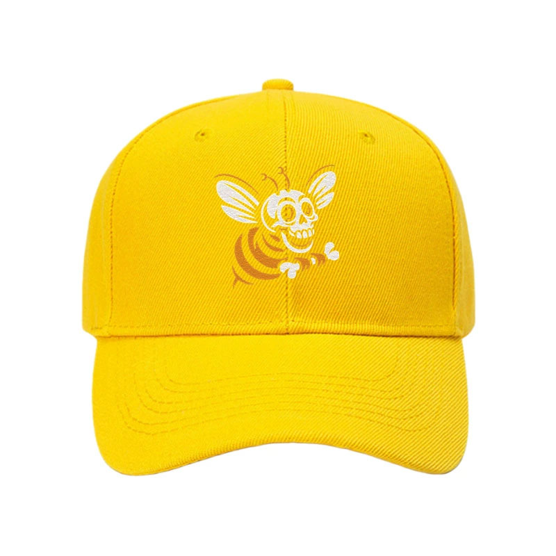 High Quality White Hornet Embroidered Baseball Cap Custom Fashion Cartoon Outdoor Sun Hat