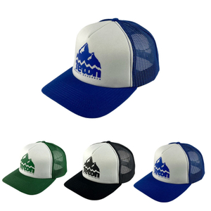 Custom Multi Color 5 Panel Mesh Trucker Cap Classic Fashion Casual Printed Logo Flat Brim Hat
