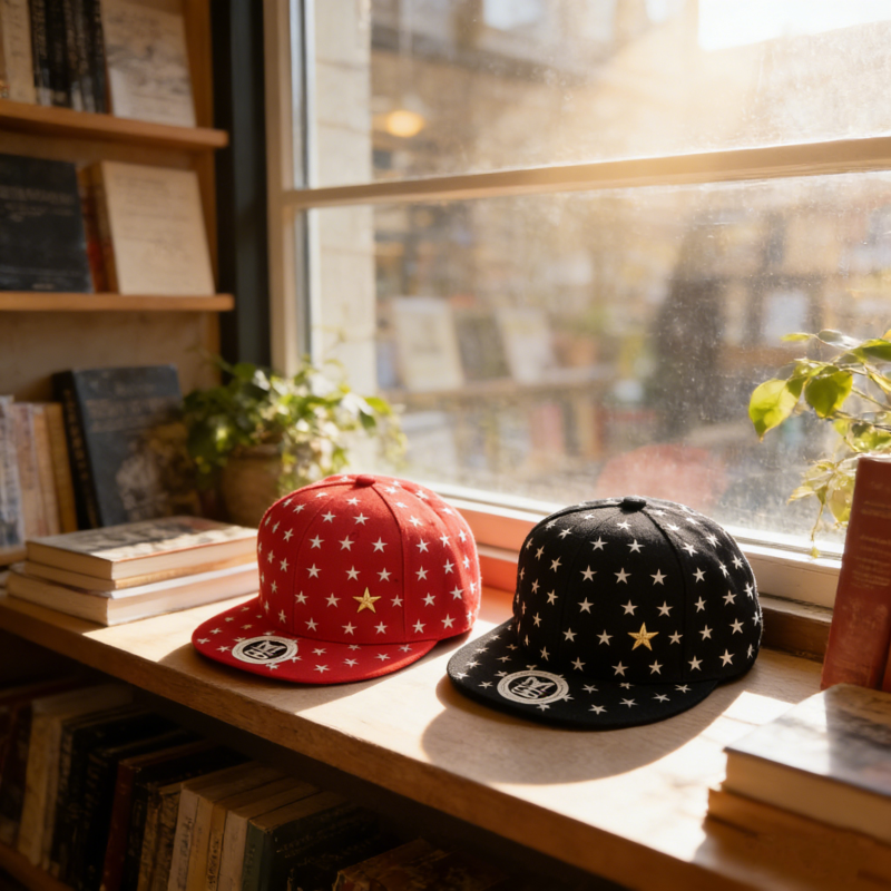 Wholesale Custom Wool 6 Panel Snapback Hat Star Embroidery Fashion Hip Hop Sun Cap