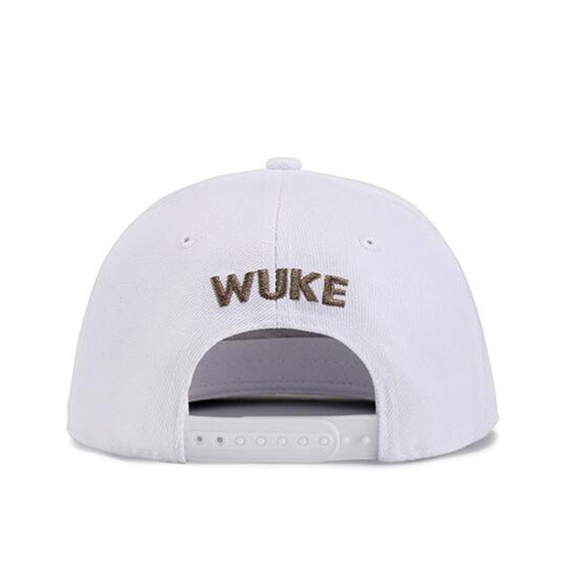 Custom Embroidery White 5 Panel Snapback Cap Simple Casual Travel Acrylic Flat Brim Baseball Hat