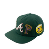 Factory Price Green 5 Panel Unstructured Snapback Cap Custom Embroidery Fashion Fitted Flat Brim Hat