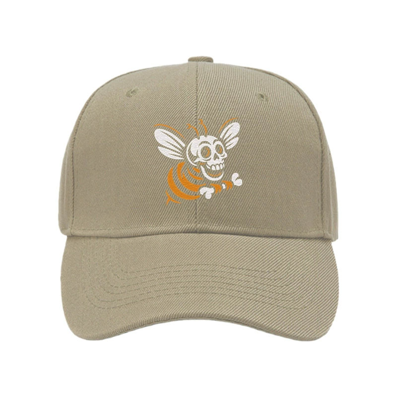 High Quality White Hornet Embroidered Baseball Cap Custom Fashion Cartoon Outdoor Sun Hat