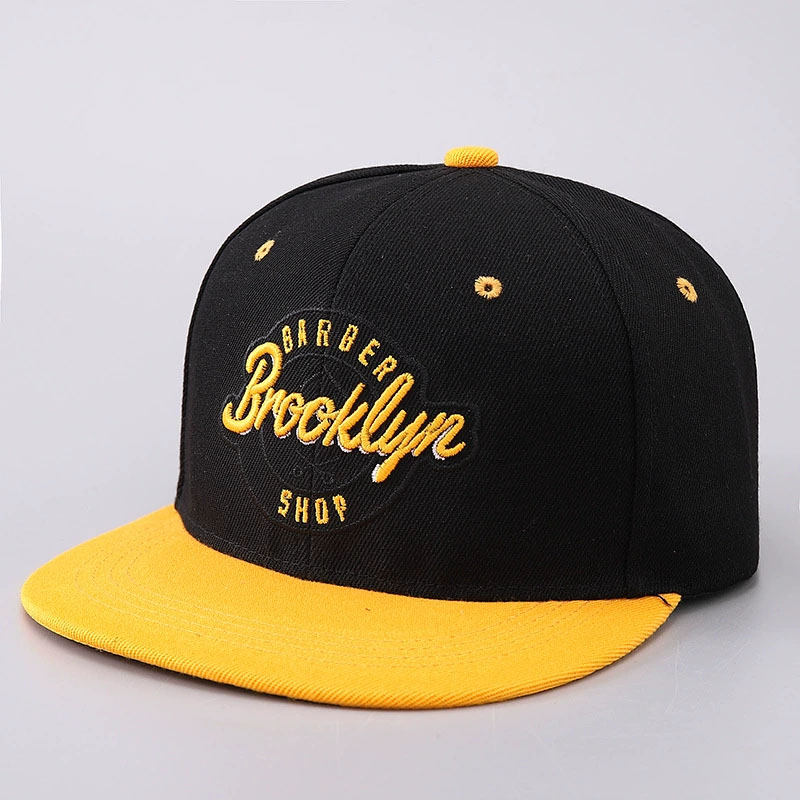 High Quality 3D Embroidery Letter Logo Snapback Cap Fashion Contrast Color Flat Brim Hat