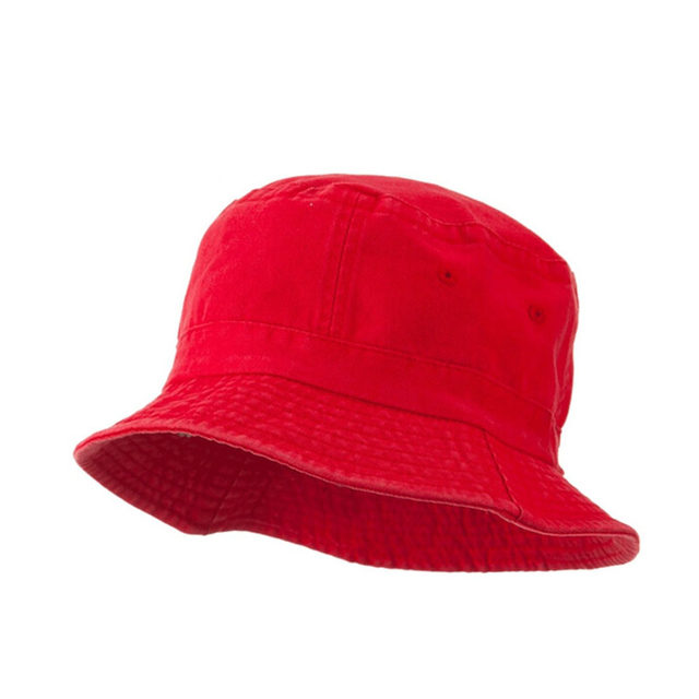Promotional Red Blank Cotton Bucket Hat Adults Outdoor Fishing Hats Women Beach Travel Cap