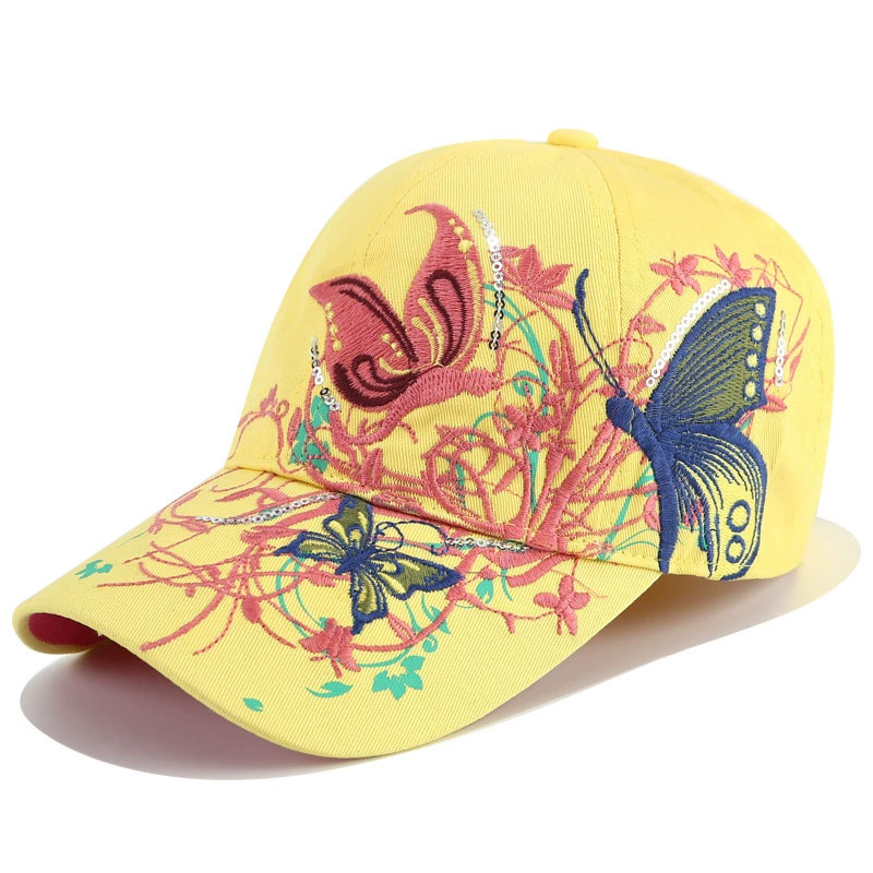 Custom Embroidery Stylish Flower Women's Baseball Cap Hot Sale Outdoor Sports Casual Sun Hat