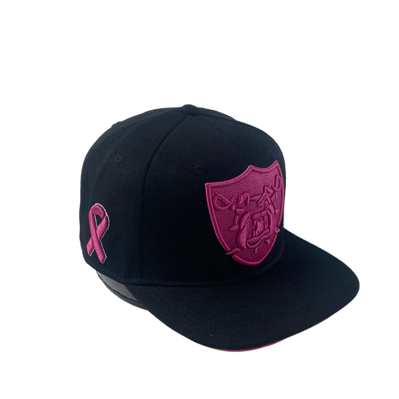 Wholesale Low Price 6 Panel Black Snapback Cap Factory Custom Embroidery Flat Brim Hat