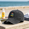Custom Printing Wash Black Cotton Baseball Cap Structured Colorful Outdoor Sports Golf Hat