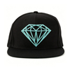 Custom Diamond Embroidery Black Snapback Cap Promotional Plain Leisure Flat Brim Dandy Hat