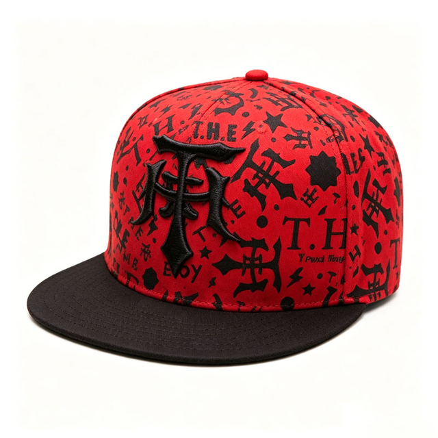 Custom Embroidery Print Design Cotton Snapback Cap Fashion Trendy Red Gorras Dandy Hat