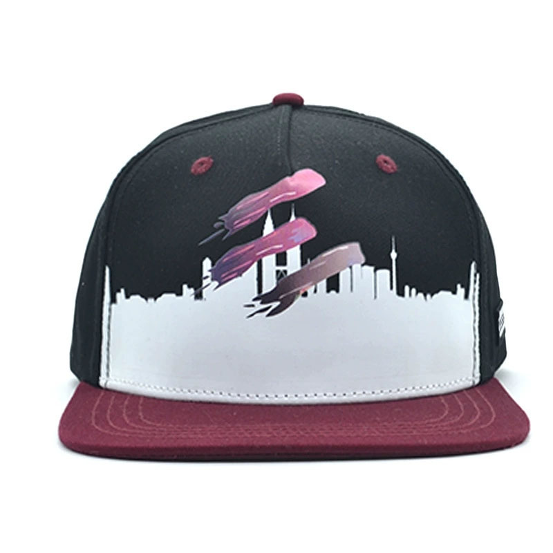 Custom Green Embroidery Simple Fashion Snapback Hat Contrast Design Outdoor Camp Baseball Cap