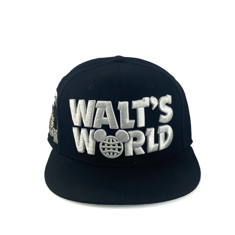 High Quality 6 Panel Black Snapback Cap Custom 3D Embroidery Waterproof Flat Brim Hat Leisure Sports Caps