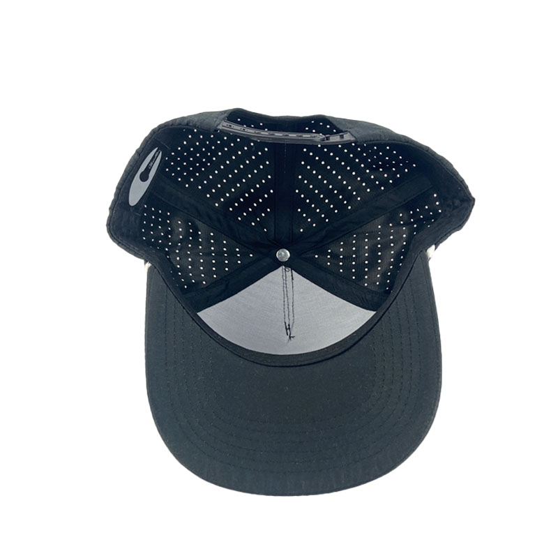 High Quality OEM Blue 5 Panel Rubber Snapback Cap Custom Fashion Breathable Cotton Baseball Hat for Adult