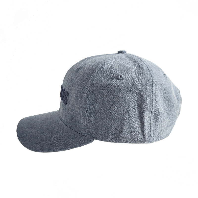 Custom High Quality 6 Panel Wash Denim Baseball Cap Soft Breathable Adjustable Curved Snapback Hat