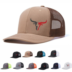 Custom Fashion Simple Designed Mesh Trucker Cap Two Color Curved Brim Fishing Hat
