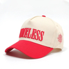 Stylish Contrast Color 3D Embroidered Baseball Cap Custom Logo 5 Panel Unisex Running Sports Hat