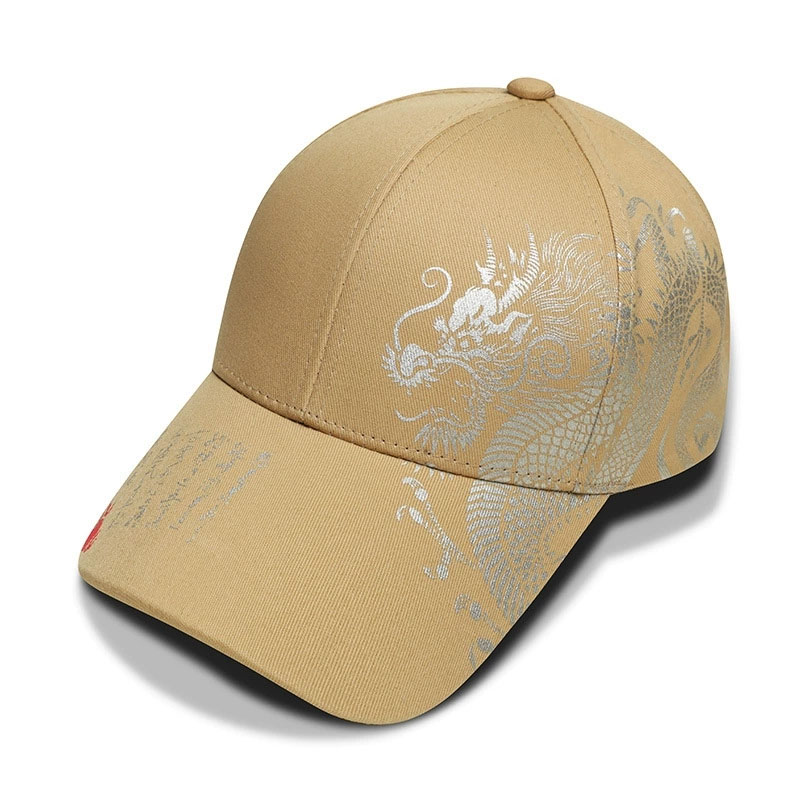 Custom Red Chinese-Style Festive Dragon Pattern Baseball Cap Fashion Artistic Personality Hat