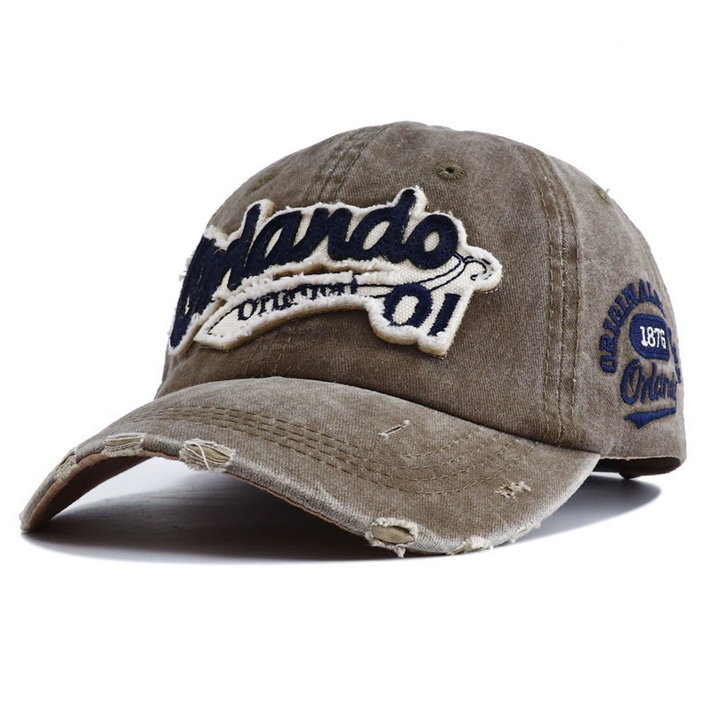 Custom Embroidery Patch Unisex Wash Baseball Cap Casual Sport Fashion Trendy Denim Hat