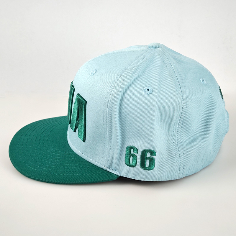 Wholesale Summer Fashion 3D Embroidery Baseball Cap Green Hip Hop Flat Brim Snapback Hat Adult Gorras