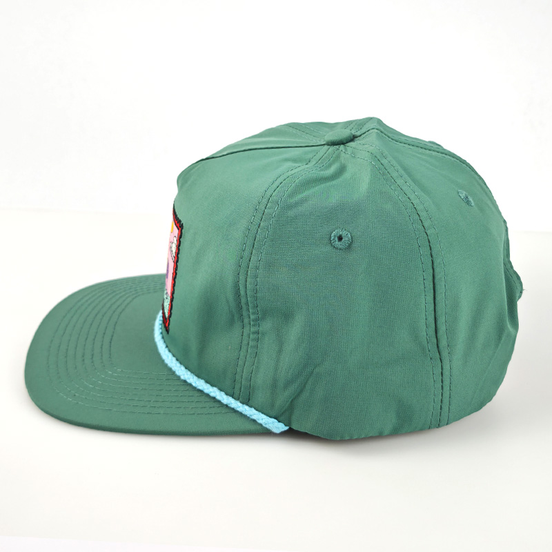 Custom Embroidery Patch Rope 5 Panel Snapback Cap High Quality Retro Baseball Hat for Streetwear