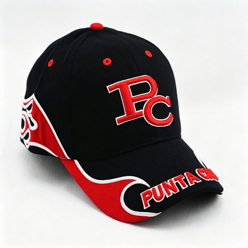 High Quality New Fashion 6 Panel Baseball Cap Custom Fire Embroidery Outdoor Racing Hat