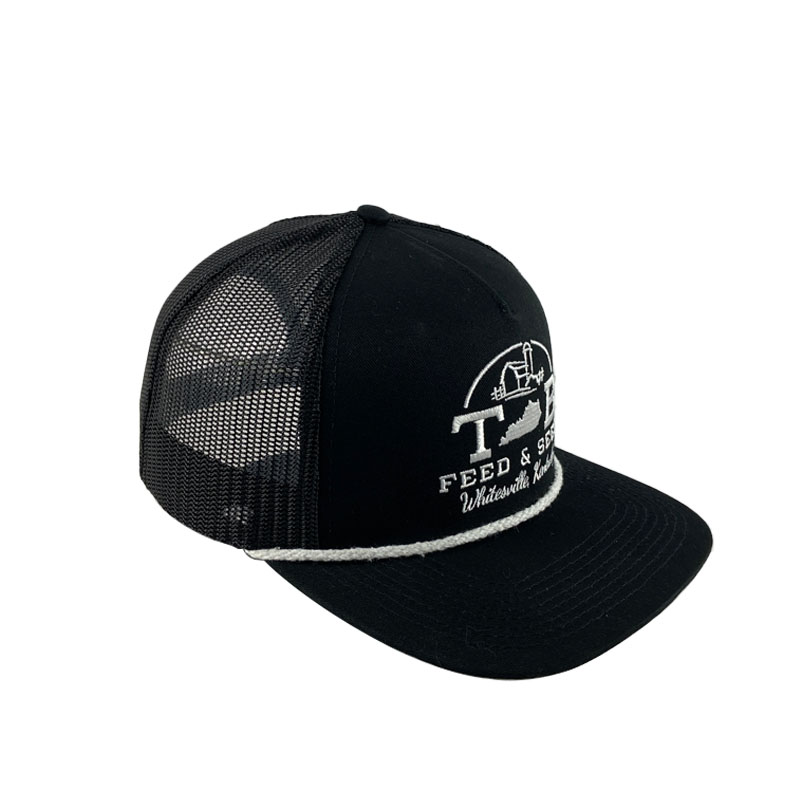 Custom 5 Panel Embroidery Rope Mesh Trucker Hat High Quality Summer Breathable Snapback Cap