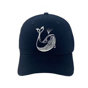 Custom Blue 5 Panel Whale Embroidery Baseball Cap Trend Fun Unisex Adjustable Curve Brim Caps