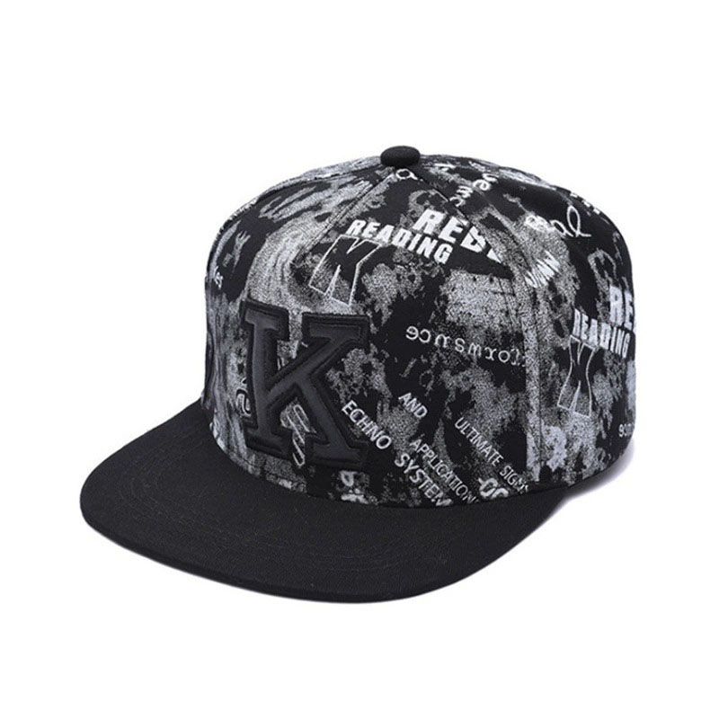 Factory Wholesale Doodle Printed Embroidery Snapback Cap Custom Outdoor Flat Brim Baseball Hat