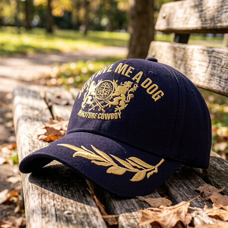 Wholesale Golden Wheat Ear Embroidery Baseball Cap Vintage Street Leisure Breathable Sports Hat for Men