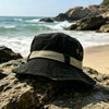 Black Cotton Twill Washed Bucket Hat Custom Contrast Color Outdoor Summer Mountaineering Fishing Hats