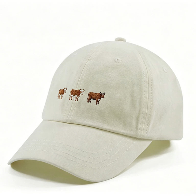 Fashion Cotton Golf Baseball Cap Custom Animal Embroidery Unisex Adjustable Outdoor Hat