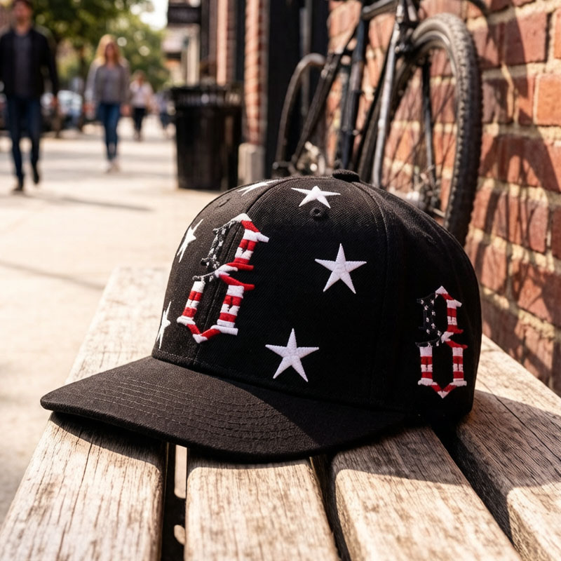 Wholesale Fashion Acrylic Snapback Hat Custom Embroidery Star Simple Plain Men Flat Brim Cap