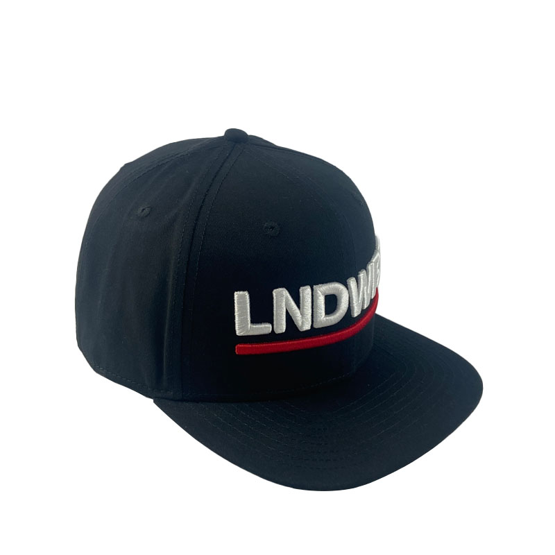 Wholesale Black Embroidery Unisex Snapback Cap Custom 6 Panel Fashion Sport Flat Brim Hat