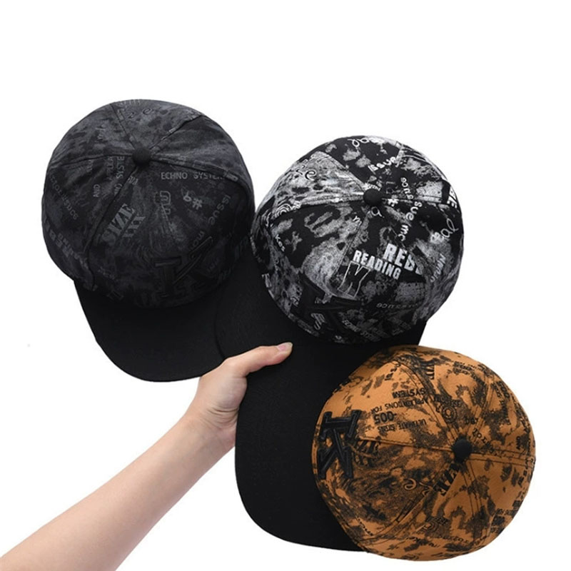 Factory Wholesale Doodle Printed Embroidery Snapback Cap Custom Outdoor Flat Brim Baseball Hat