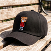 Custom Embroidery Bear Logo Organic Cotton New Dad Hat Black Lovely Leisure Sport Baseball Cap