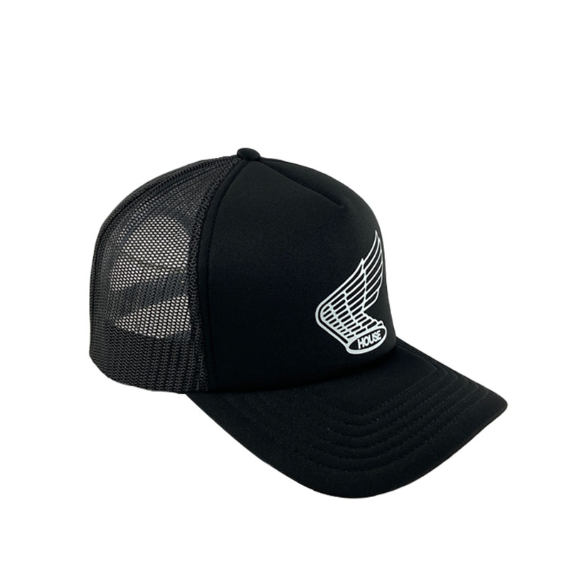 Custom Black 5 Panel Foam Mesh Trucker Cap Brand Printed Logo Fashion Leisure Baseball Caps