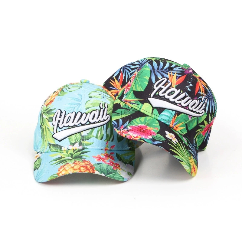 New Custom Summer Cotton Hawaii Beach Hat Promotional Fashion Leisure Outdoor Sport Baseball Cap