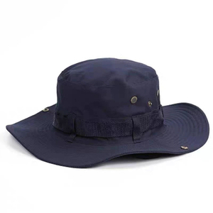 Black Cotton Twill Washed Bucket Hat Custom Contrast Color Outdoor Summer Mountaineering Fishing Hats