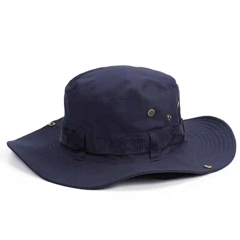 Black Cotton Twill Washed Bucket Hat Custom Contrast Color Outdoor Summer Mountaineering Fishing Hats