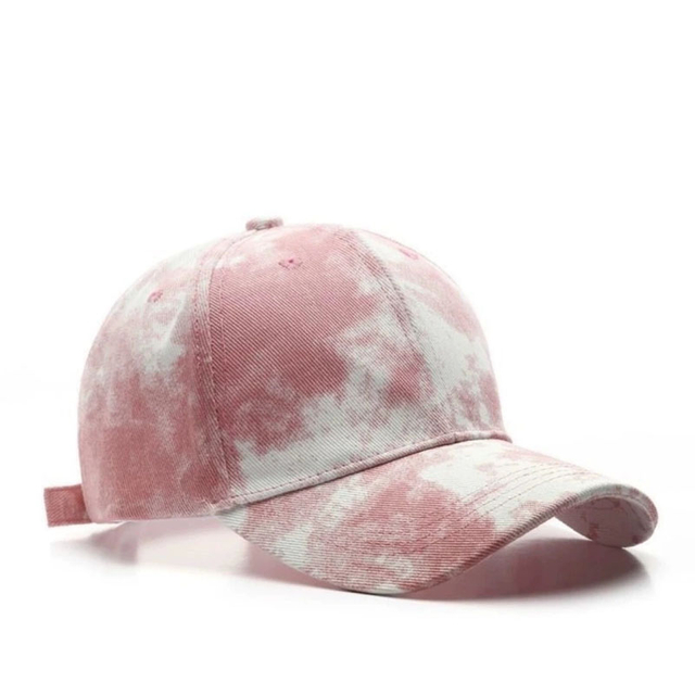 Wholesale New Tie Dye Cotton Baseball Cap Custom Pink Graffiti Fashion Hip Hop Sunscreen Hat