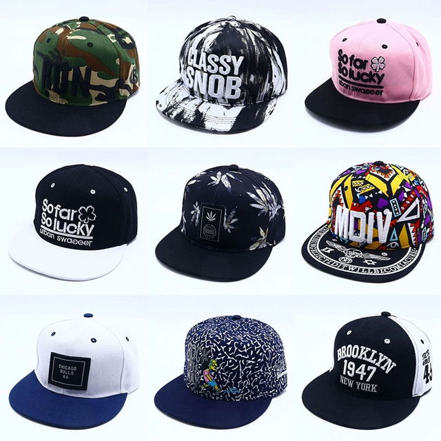 Wholesale Custom Embroidered & Printed Logo Snapback Cap Promotional Street Trend Flat Brim Hat